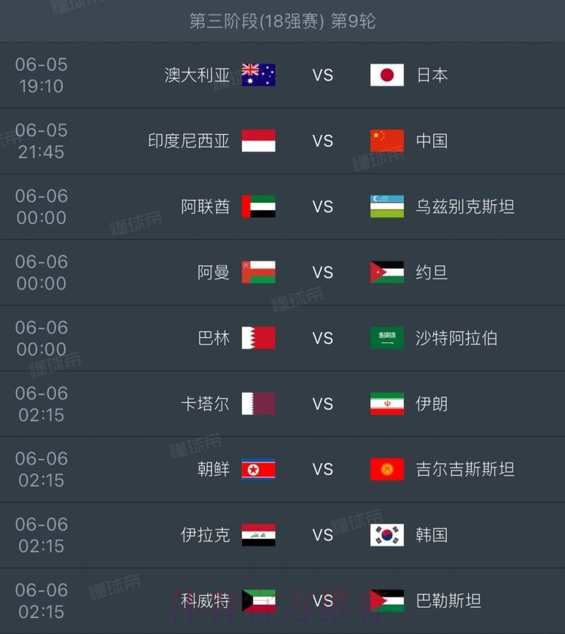 世界杯完整赛程推荐